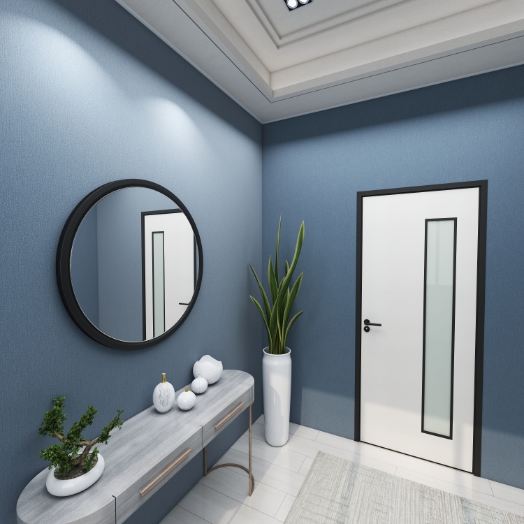 Blue and white foyer design 
