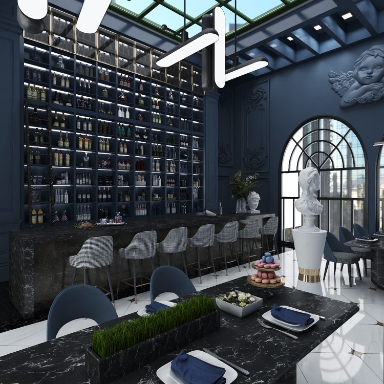 Modern Art Deco Cafe