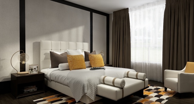 Modern master bedroom