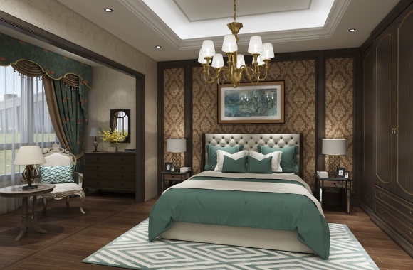 American style bedroom