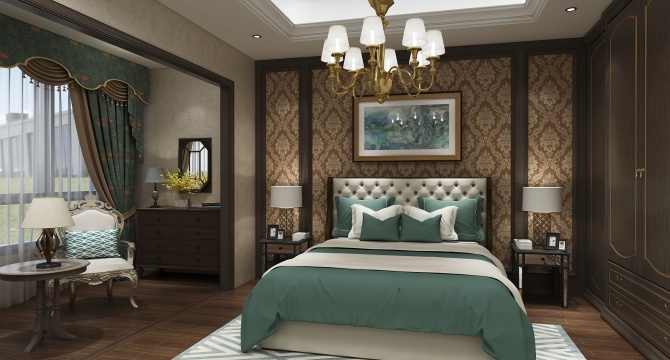 American style bedroom