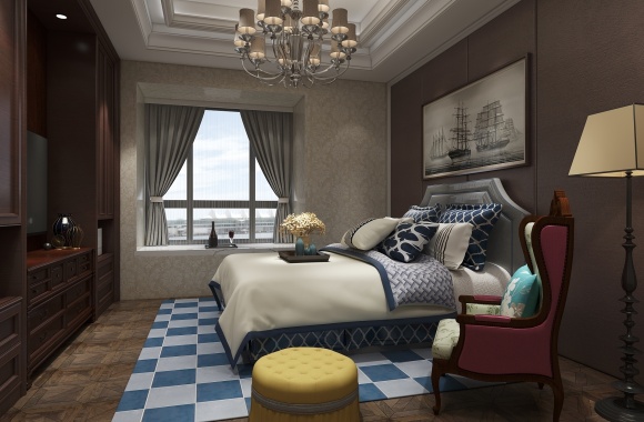 American style bedroom