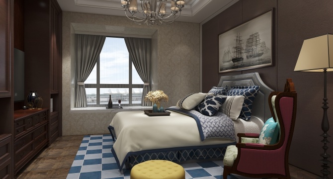 American style bedroom