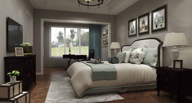 American style bedroom