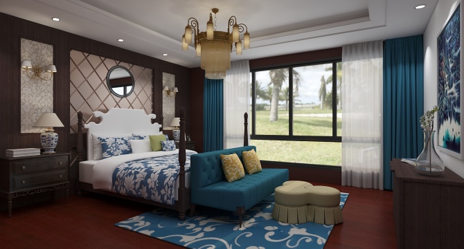 American style bedroom