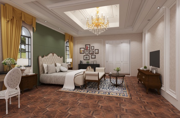 Simple European bedroom