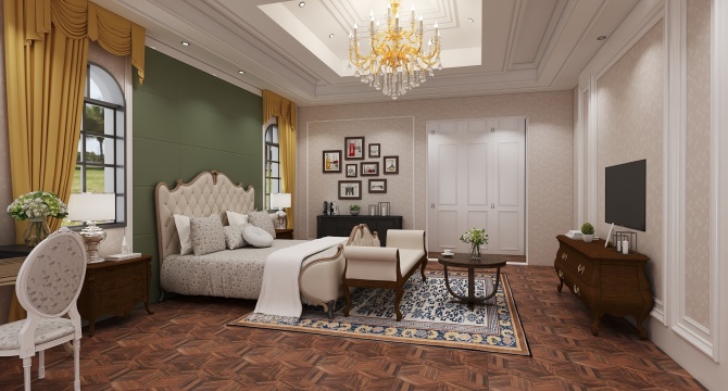 Simple European bedroom