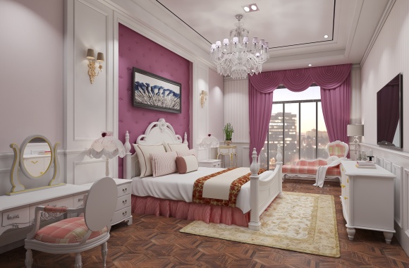Simple European bedroom