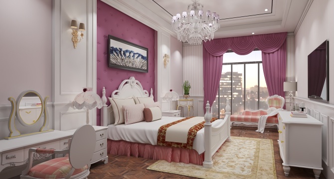 Simple European bedroom