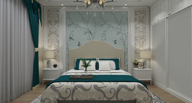 Simple European bedroom