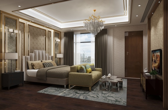 Simple European bedroom