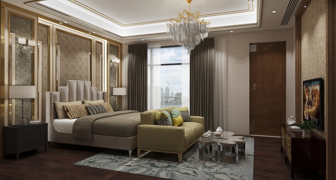 Simple European bedroom