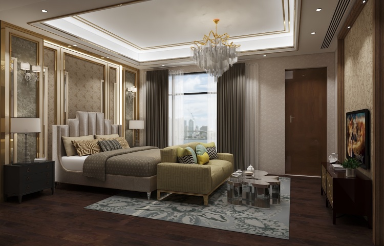 Simple European bedroom