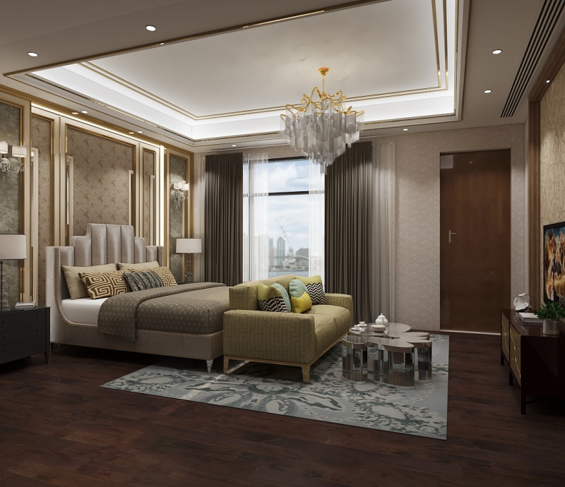 Simple European bedroom