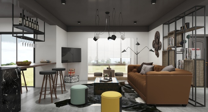 Industrial living room